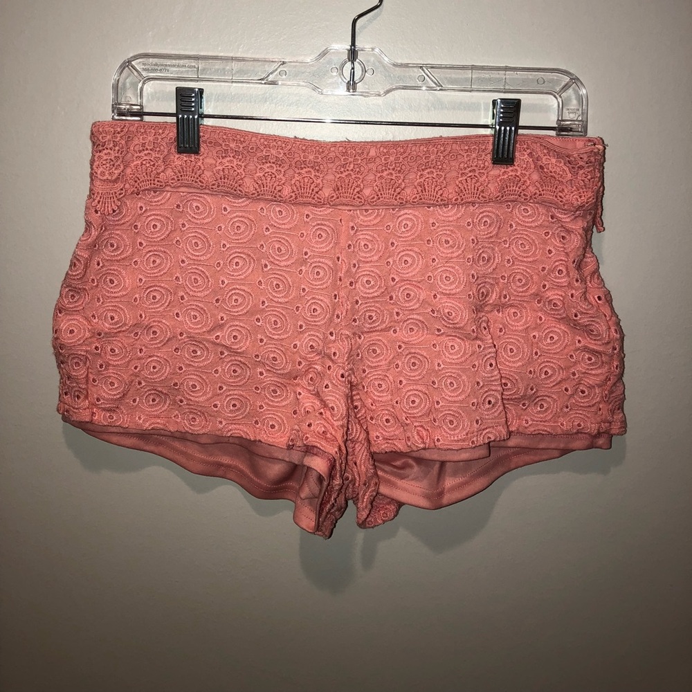 pink lace shorts
